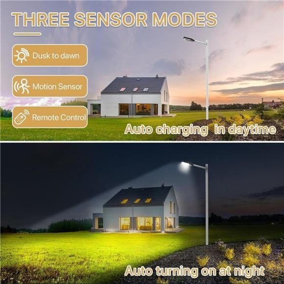 600W Solar Street Light Outdoor , 6500K Dusk to Dawn Solar Light, Waterproof - Picture 4 of 6